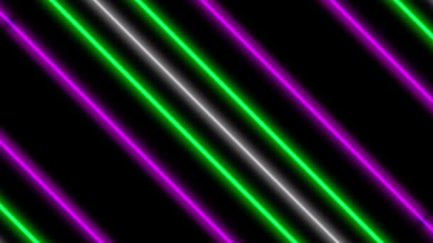 Grafis Gerak Animasi Iluminasi Baris Neon — Stok Video