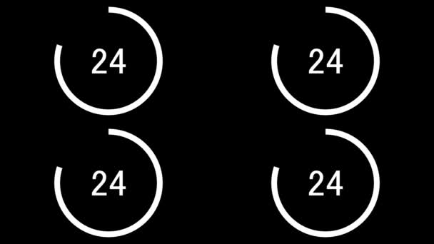 Segundos Contagem Regressiva Temporizador Animação Movimento Gráficos — Vídeo de Stock