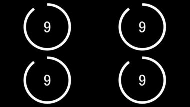 10 saniye geri sayım zamanlayıcı canlandırma grafikleri