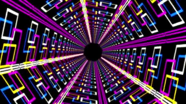 Cyber Tunnel Framsteg Animation Rörelse Grafik — Stockvideo