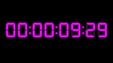 Sayısal saat 10 saniye geri sayım zamanlayıcısı canlandırma grafikleri