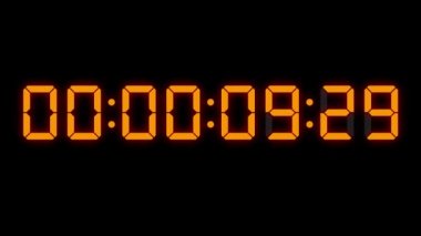 Sayısal saat 10 saniye geri sayım zamanlayıcısı canlandırma grafikleri