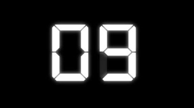 Sayısal saat 10 saniye geri sayım zamanlayıcısı canlandırma grafikleri