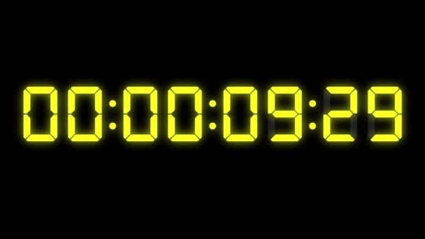 Digitaluhr Sekunden Countdown Timer Animation Bewegungsgrafik — Stockvideo