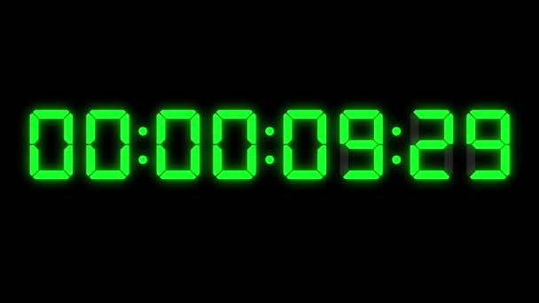Digitaluhr Sekunden Countdown Timer Animation Bewegungsgrafik — Stockvideo