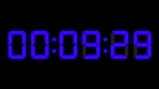 Digitale Klok Seconden Countdown Timer Animatie Motion Graphics — Stockvideo