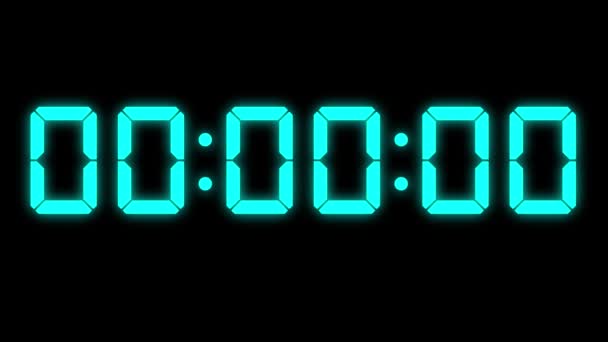 Digital Clock Seconds Count Stopwatch Animation Motion Graphics — Stock Video