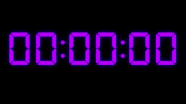 Relógio Digital Segundos Contar Com Animação Cronômetro Movimento Gráficos — Vídeo de Stock