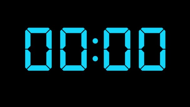 Digital Clock Seconds Count Stopwatch Animation Motion Graphics — Stock Video