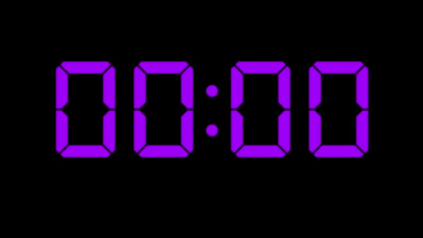 Reloj Digital Segundos Cuentan Hasta Gráficos Movimiento Animación Cronómetro — Vídeo de stock