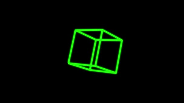 Cubo Animación Movimiento Gráficos Movimiento — Vídeo de stock