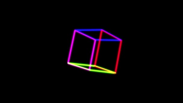 Движущаяся Анимационная Графика Cube — стоковое видео