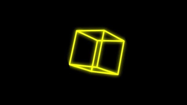 Движущаяся Анимационная Графика Cube — стоковое видео