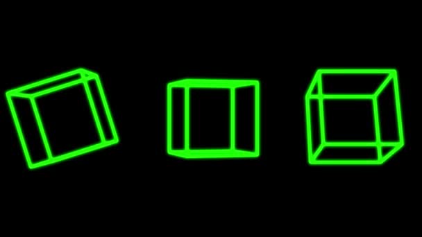 Cubo Animación Movimiento Gráficos Movimiento — Vídeo de stock