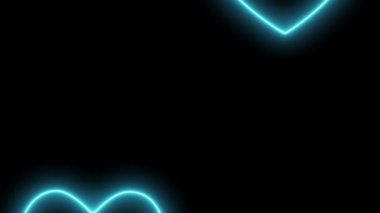 Kalp işareti aşk neon ışıklı animasyon hareketleri grafikleri