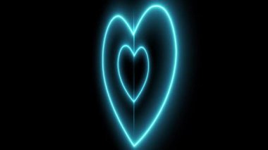 Kalp işareti aşk neon ışıklı animasyon hareketleri grafikleri