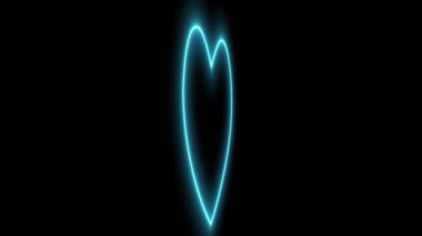 Kalp işareti aşk neon ışıklı animasyon hareketleri grafikleri
