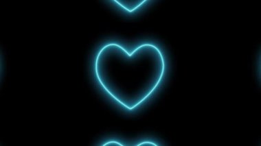 Kalp işareti aşk neon ışıklı animasyon hareketleri grafikleri