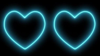 Kalp işareti aşk neon ışıklı animasyon hareketleri grafikleri