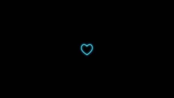 Cuore Segno Amore Neon Incandescente Animazione Motion Grafica — Video Stock