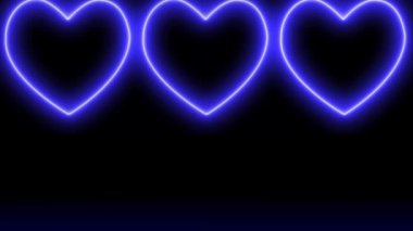 Kalp işareti aşk neon ışıklı animasyon hareketleri grafikleri