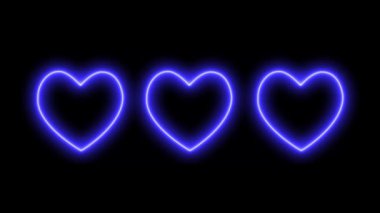 Kalp işareti aşk neon ışıklı animasyon hareketleri grafikleri