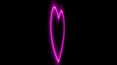 Kalp işareti aşk neon ışıklı animasyon hareketleri grafikleri