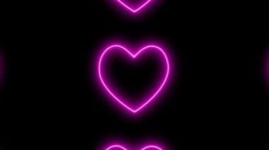 Kalp işareti aşk neon ışıklı animasyon hareketleri grafikleri