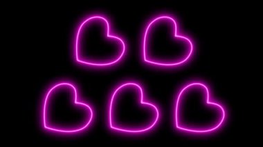 Kalp işareti aşk neon ışıklı animasyon hareketleri grafikleri