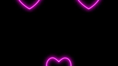 Kalp işareti aşk neon ışıklı animasyon hareketleri grafikleri