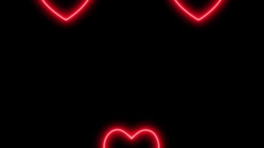 Kalp işareti aşk neon ışıklı animasyon hareketleri grafikleri