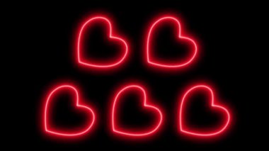 Kalp işareti aşk neon ışıklı animasyon hareketleri grafikleri