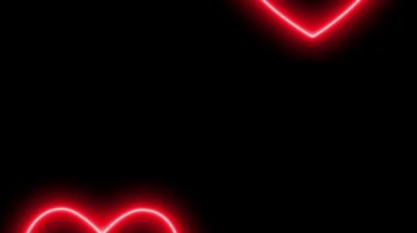 Kalp işareti aşk neon ışıklı animasyon hareketleri grafikleri