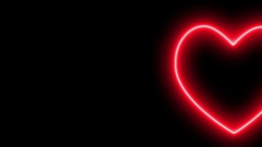 Kalp işareti aşk neon ışıklı animasyon hareketleri grafikleri