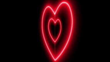 Kalp işareti aşk neon ışıklı animasyon hareketleri grafikleri