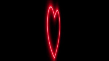 Kalp işareti aşk neon ışıklı animasyon hareketleri grafikleri