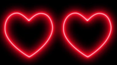 Kalp işareti aşk neon ışıklı animasyon hareketleri grafikleri