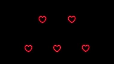 Kalp işareti aşk neon ışıklı animasyon hareketleri grafikleri
