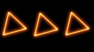 Üçgen neon parlayan animasyon hareketi grafikleri