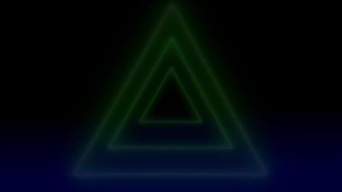 Üçgen neon parlayan animasyon hareketi grafikleri