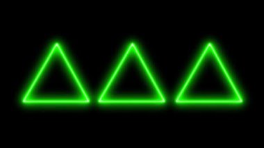 Üçgen neon parlayan animasyon hareketi grafikleri
