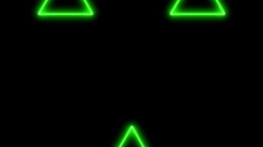 Üçgen neon parlayan animasyon hareketi grafikleri