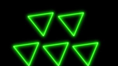 Üçgen neon parlayan animasyon hareketi grafikleri