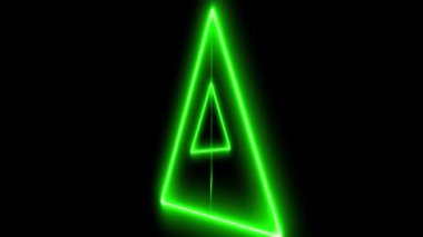 Üçgen neon parlayan animasyon hareketi grafikleri