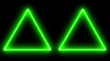 Üçgen neon parlayan animasyon hareketi grafikleri