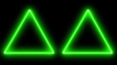 Üçgen neon parlayan animasyon hareketi grafikleri
