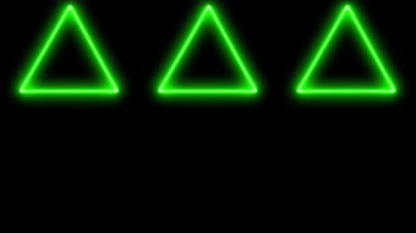 Üçgen neon parlayan animasyon hareketi grafikleri