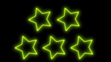 Yıldız neon parlayan animasyon hareketi grafikleri