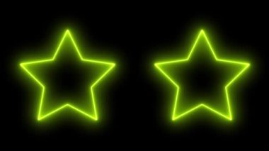 Yıldız neon parlayan animasyon hareketi grafikleri