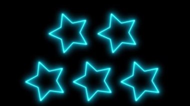 Yıldız neon parlayan animasyon hareketi grafikleri